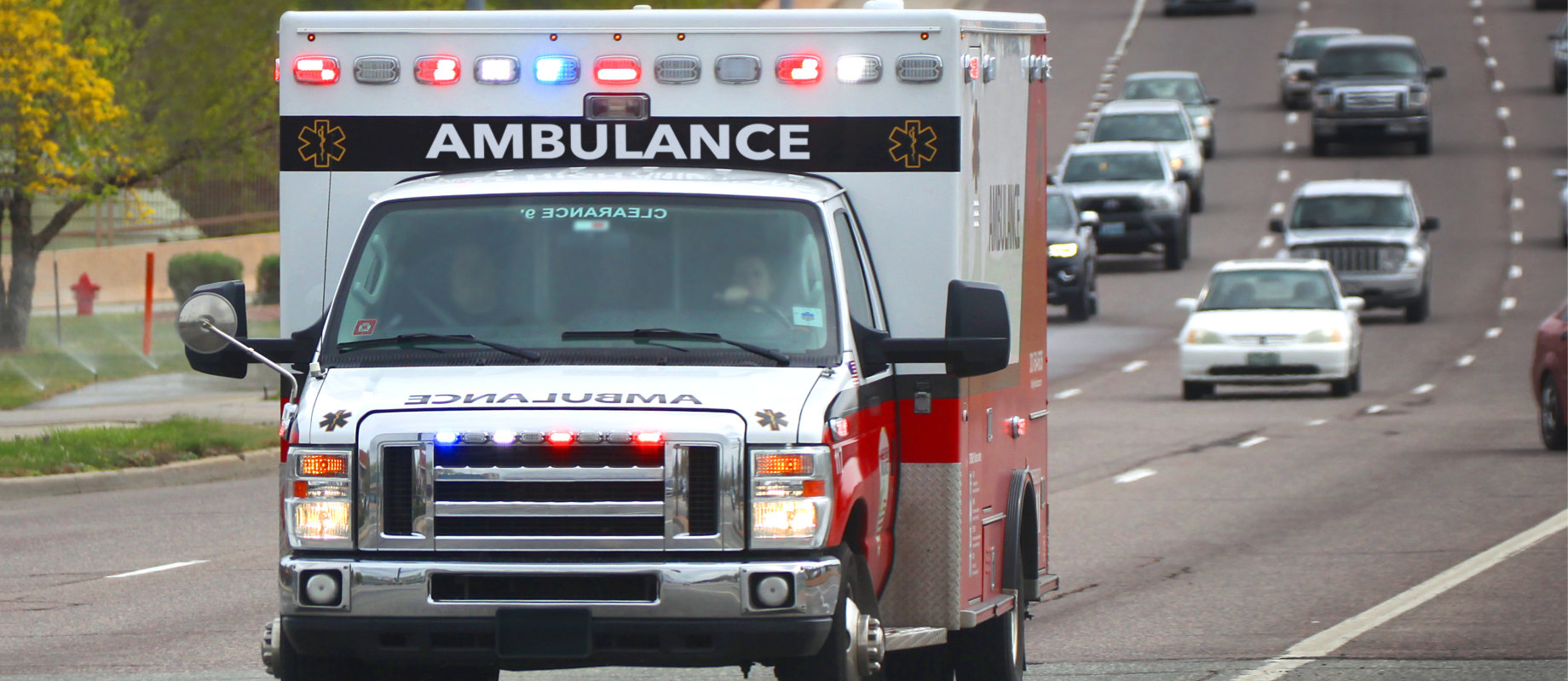 ambulance on the road